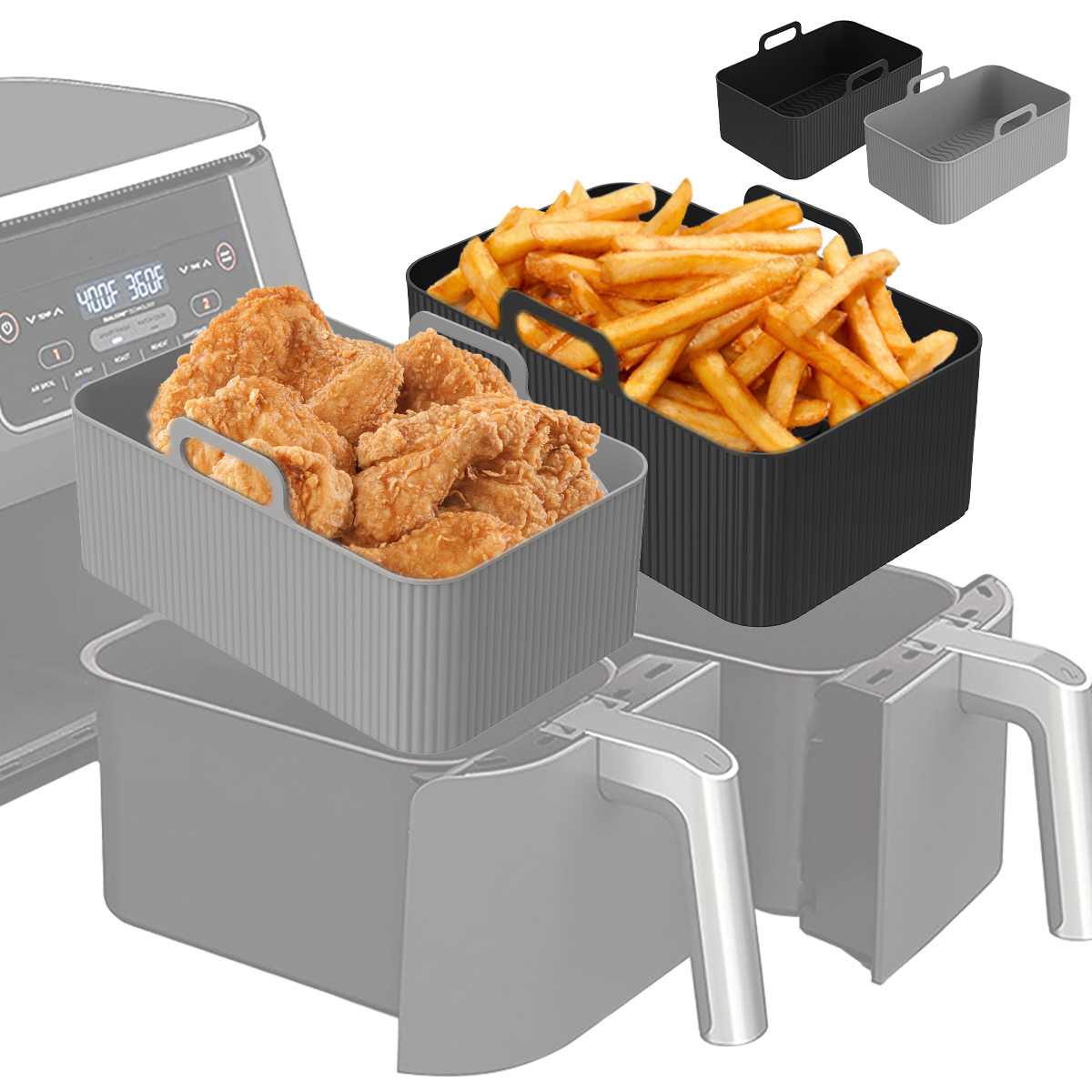 بطانة مقلاة هوائية من السيليكو - مراجعة Air Fryer Silicone Pot Liner وسعره