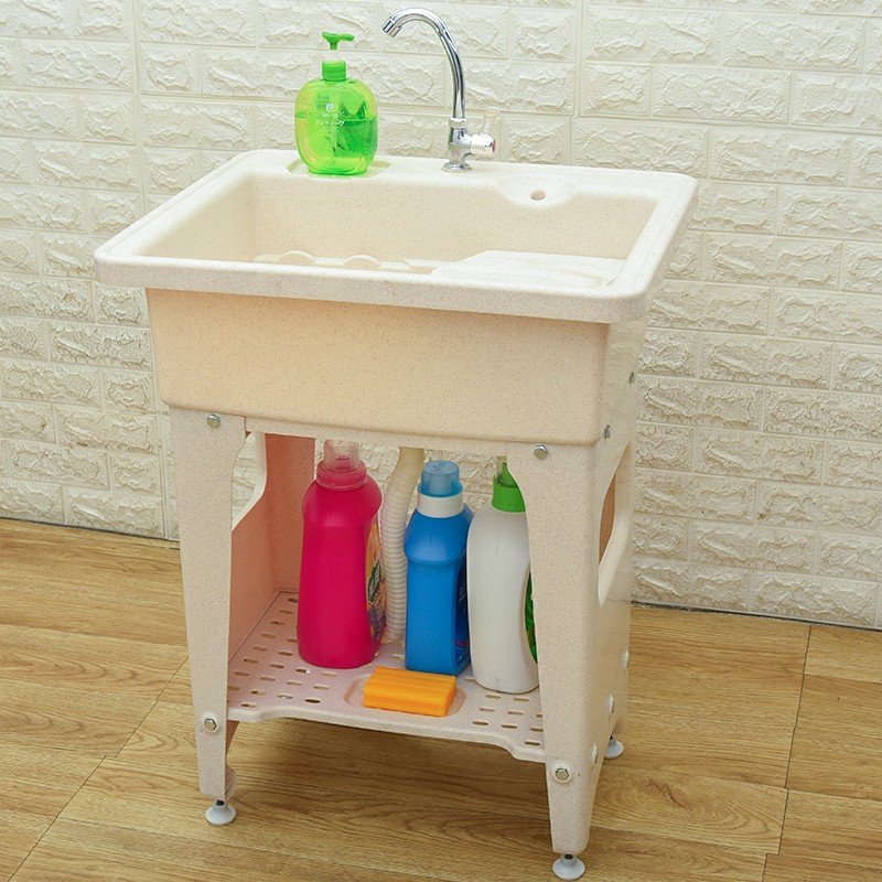 حوض غسيل بلاستيكي بسيط مع لوح  - مراجعة Laundry وسعره